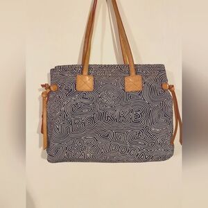 Dooney & Bourke Brown Canvas Cream Doodle Purse Handbag